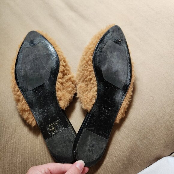 JENNI KAYNE Brown Shearling Slip On Mules - Picture 4 of 5